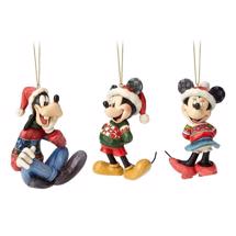 Disney Jim Shore - Mickey, Minnie And Goofy (Ornaments Set of 3) - Christmas Elves