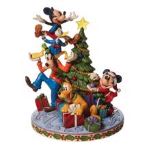 Disney Jim Shore - Mickey & Friends Decorating the Christmas Tree "Merry Tree Trimming"