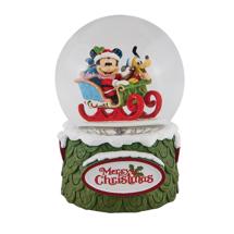 Disney Jim Shore - Mickey & Pluto Christmas Waterball 120mm Musical