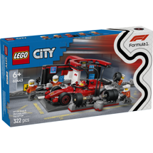 LEGO City 60443 F1-pitstop og pitcrew med Ferrari-bil