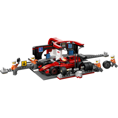 LEGO City 60443 F1-pitstop og pitcrew med Ferrari-bil