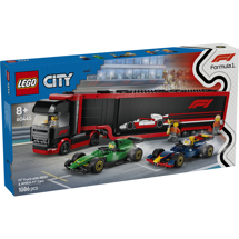 LEGO City 60445 F1-lastbil med RB20 og AMR24 F1-biler