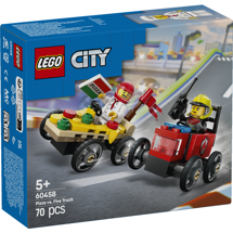 LEGO City 60458 Racerbilpakke – pizzabil mod brandbil