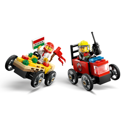 LEGO City 60458 Racerbilpakke – pizzabil mod brandbil