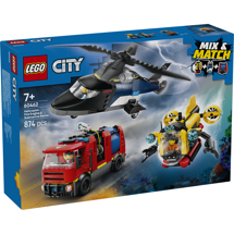 LEGO City 60462 Remix – helikopter, brandbil og ubåd