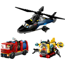 LEGO City 60462 Remix – helikopter, brandbil og ubåd