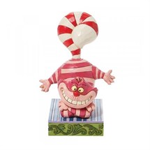 Disney Jim Shore 6008984 <BR> Cheshire Cat With A Candy Cane Tail