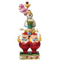 Disney Jim Shore 6008997 <BR> We`re All Mad Here <BR> (Stacked Alice In Wonderland Figur)