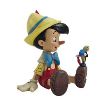 Disney Jim Shore 6011934 <BR> Pinocchio & Jiminy, Sitting Figurine