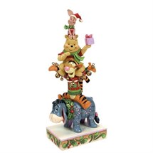 Disney Jim Shore 6015005 <BR> Stacked Pooh & Friends Christmas 