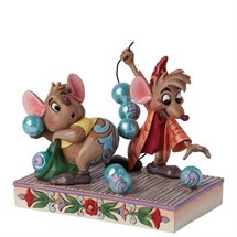 Disney Jim Shore 6015020 <BR> Gus & Jaq Helping Thread Cinderella's Pearls